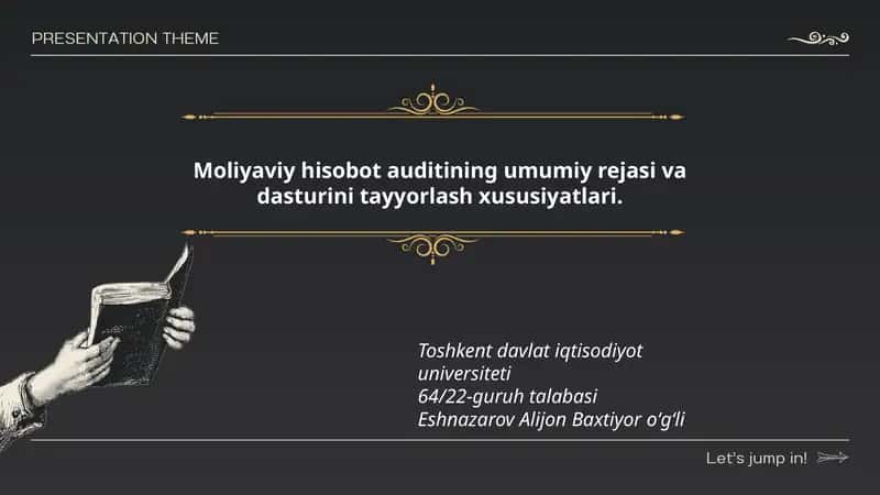 Moliyaviy hisobot auditining umumiy rejasi va dasturini tayyorlash xususiyatlari 1
