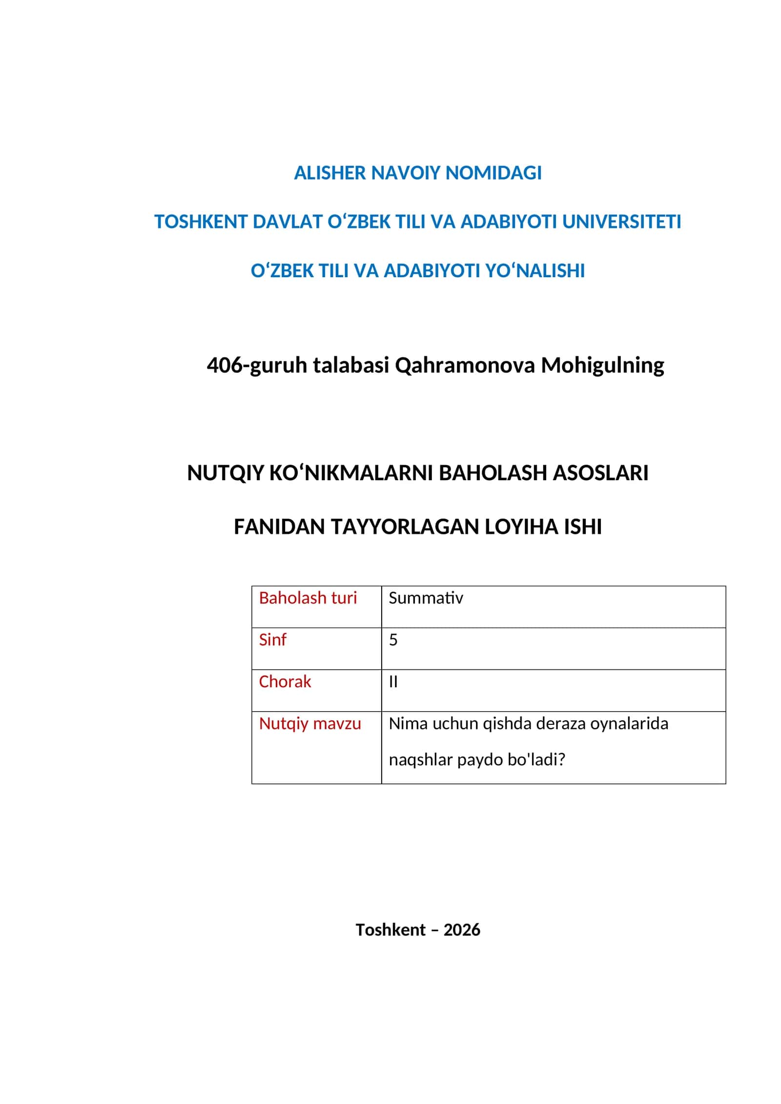 NUTQIY KO‘NIKMALARNI BAHOLASH ASOSLARI 1