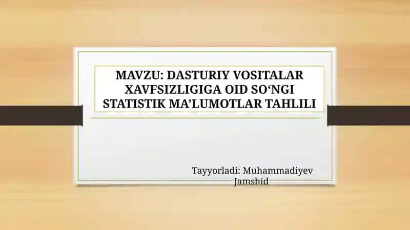 Dasturiy Vositalar Xavfsizligi