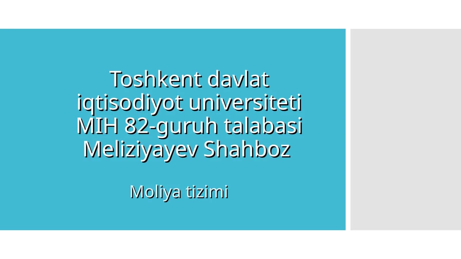 Moliya tizimi 1
