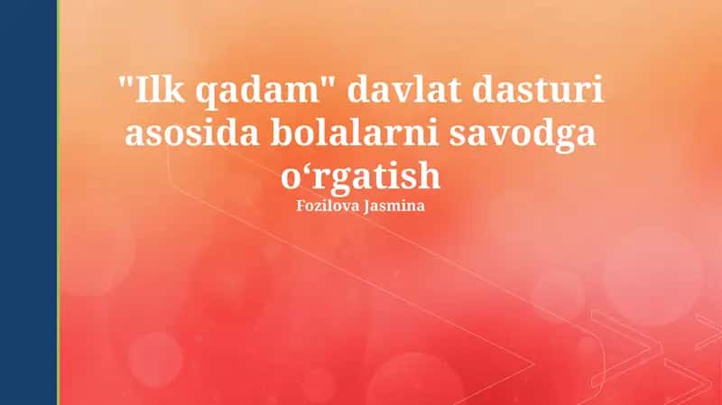 "Birinchi Qadam" Davlat Dasturi 1