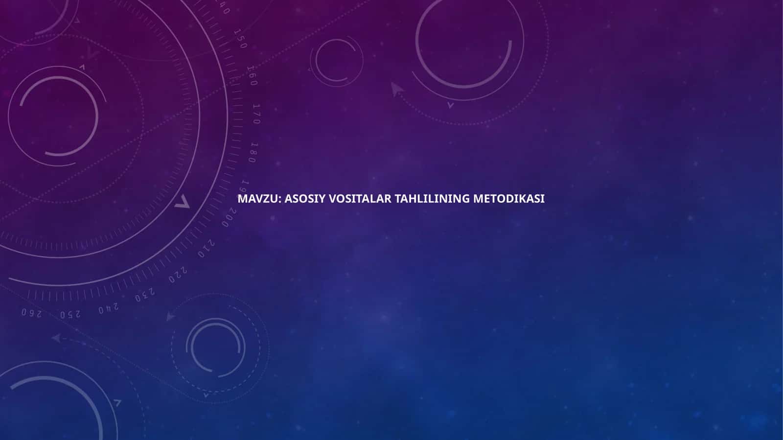 Asosiy vositalar tahlilining metodikasi 1