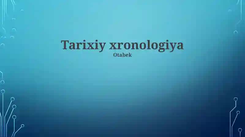 Tarixiy xronologiya
