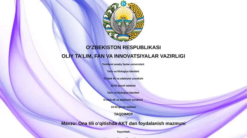 Ona tili o’qitishda AKT dan foydalanish mazmuni 1
