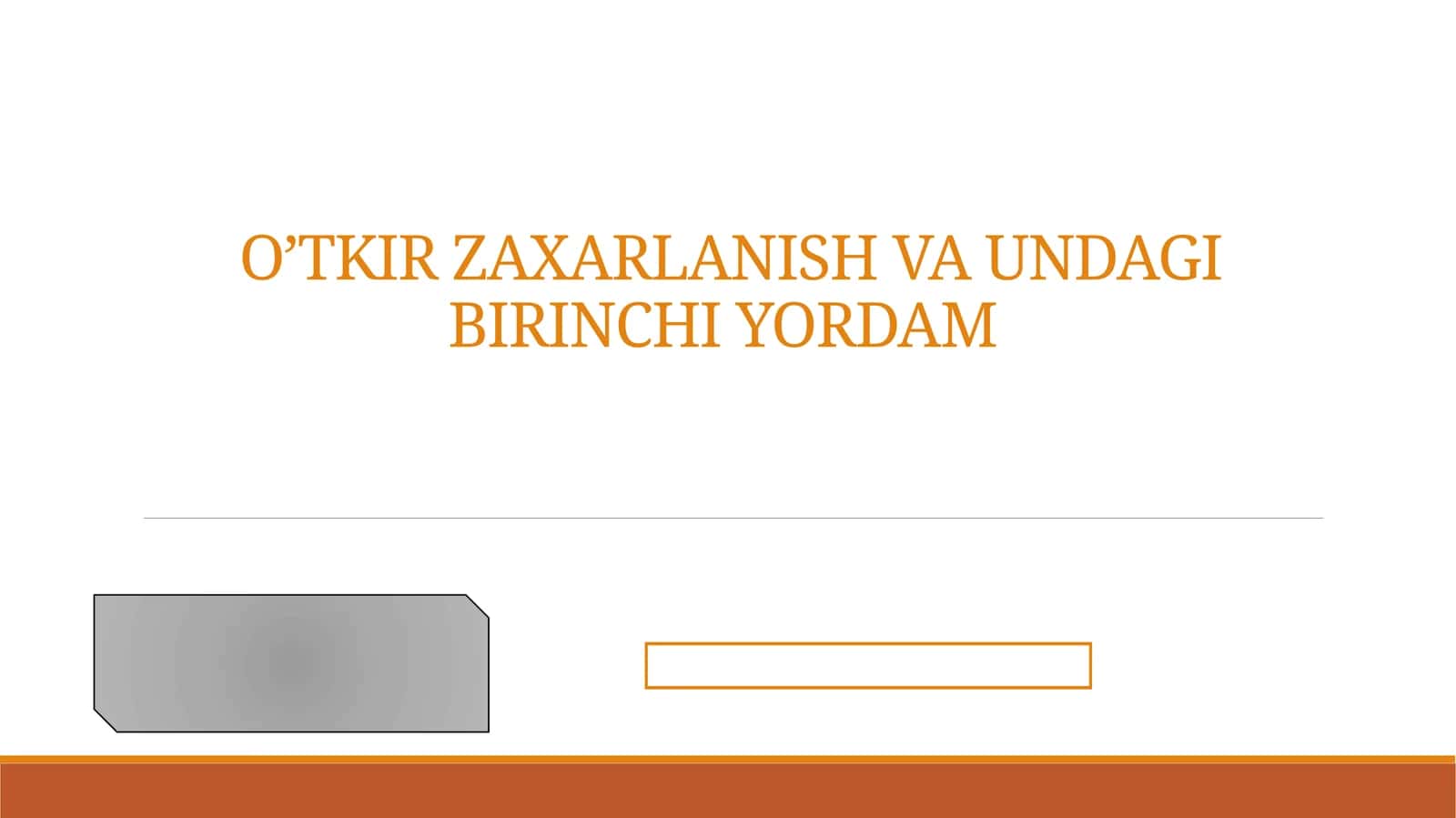 O’TKIR ZAXARLANISH VA UNDAGI BIRINCHI YORDAM 1