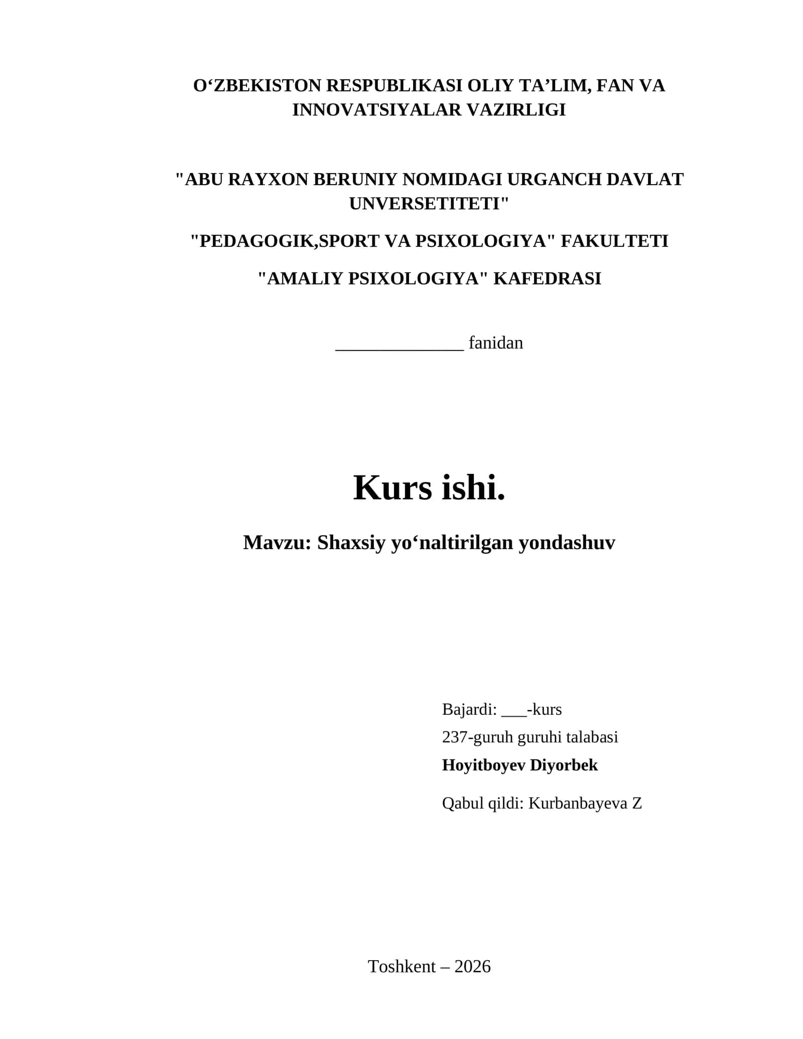 Shaxsiy yoʻnaltirilgan yondashuv 1