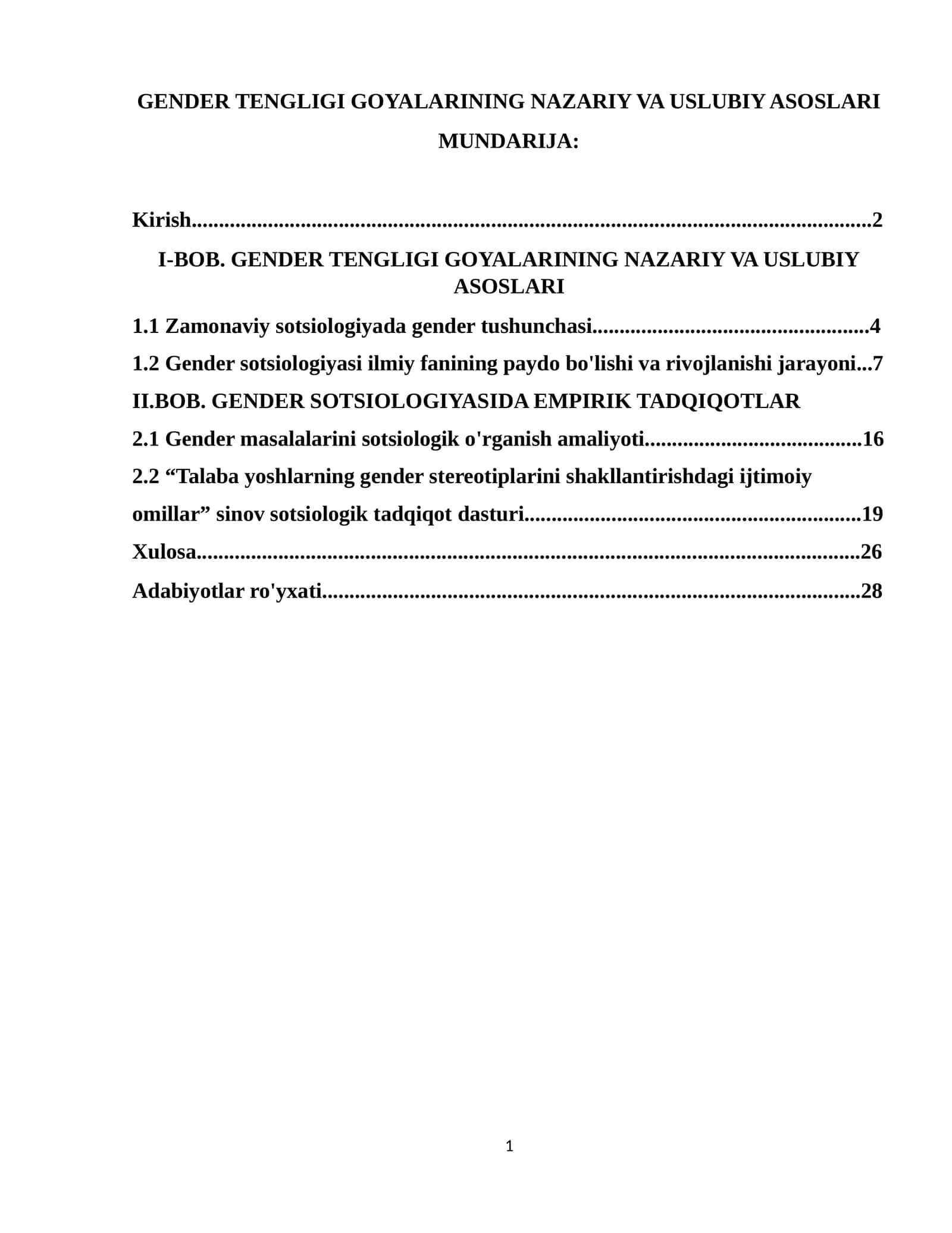 GENDER TENGLIGI GOYALARINING NAZARIY VA USLUBIY ASOSLARI 1