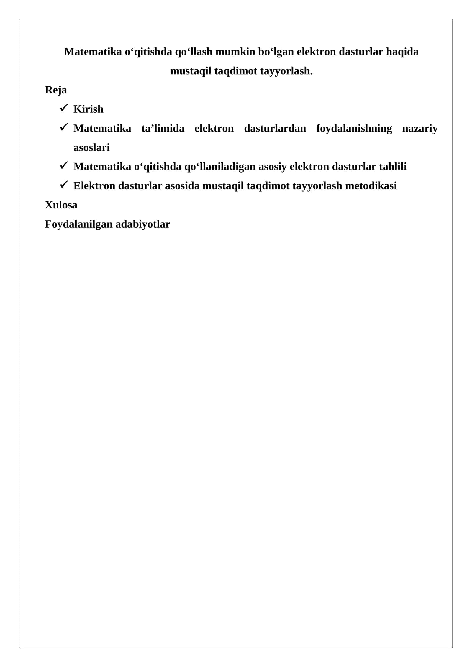 Elektron dasturlar asosida matematika o‘qitishning metodikasi 1