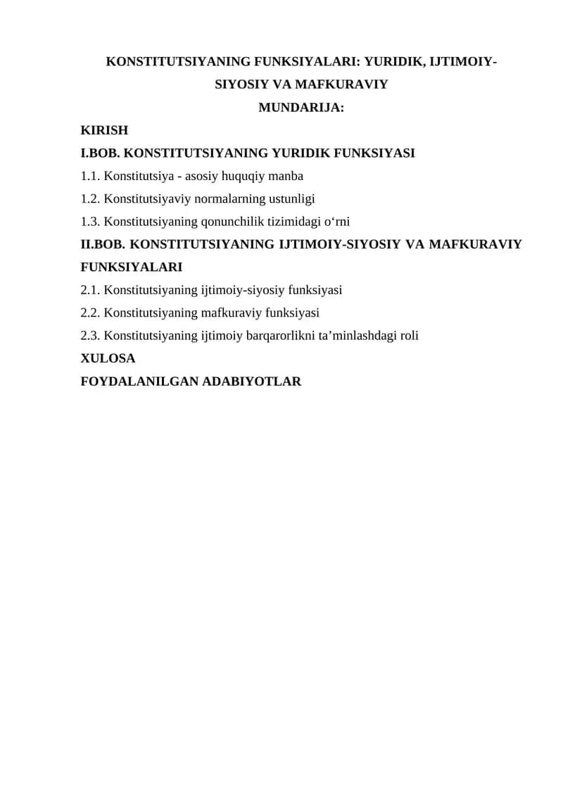 Konstitutsiyaning Funksiyalari 1