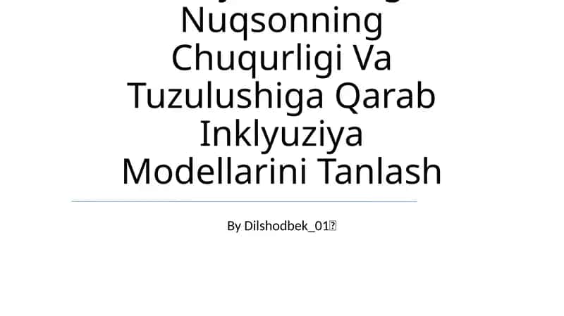 Alohida Yordamga Muhtoj Bolalarda Rivojlanushdagi Nuqsonning Chuqurligi Va Tuzulushiga Qarab Inklyuziya Modellarini Tanlash 1