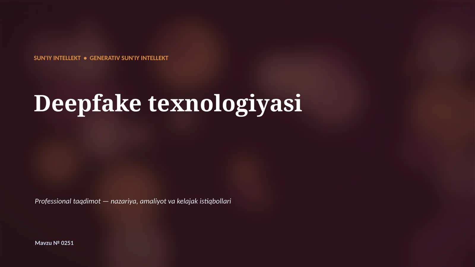Generativ SUN'IY INTELLEKT 1