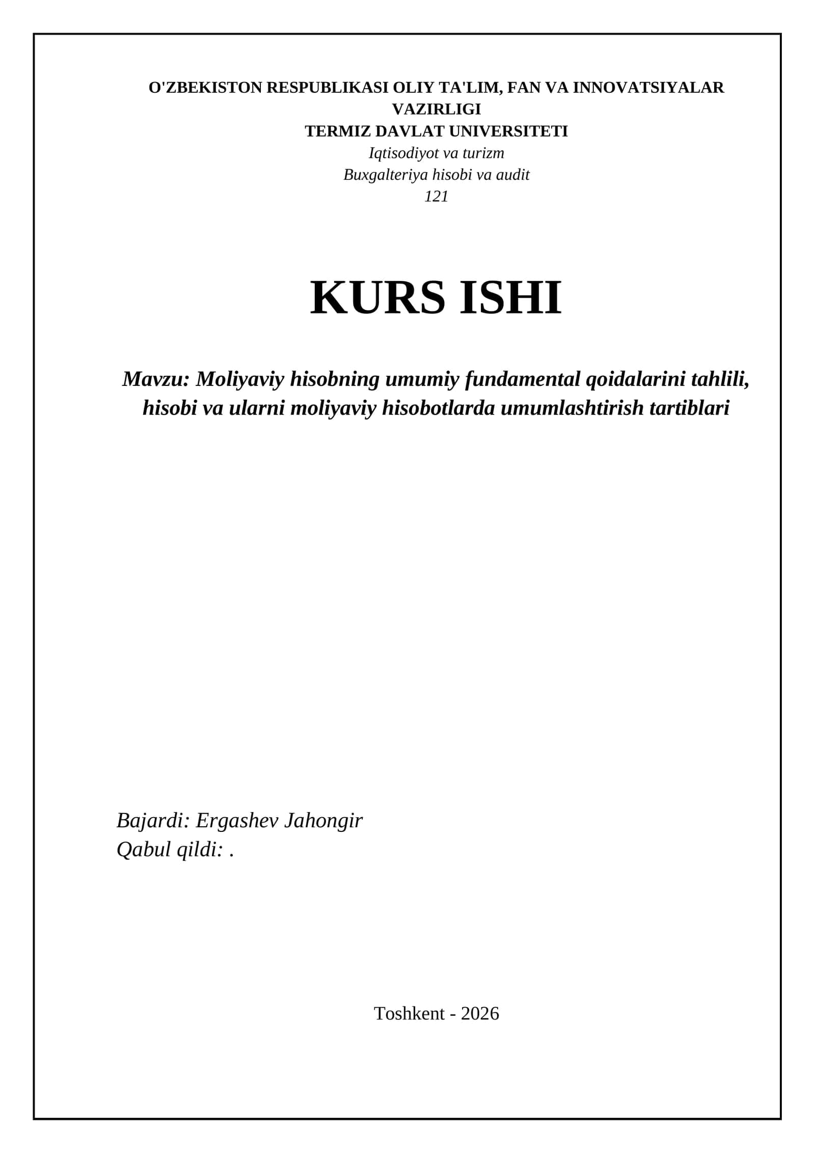Moliyaviy hisobning umumiy fundamental qoidalarini tahlili 1