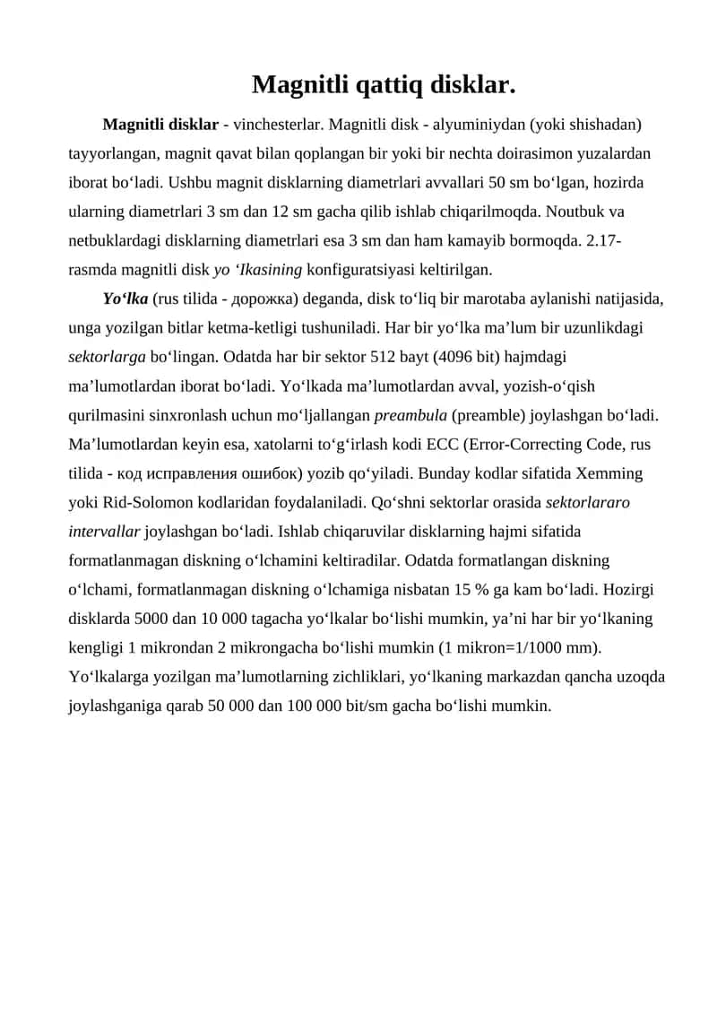 Magnitli qattiq disklar 1