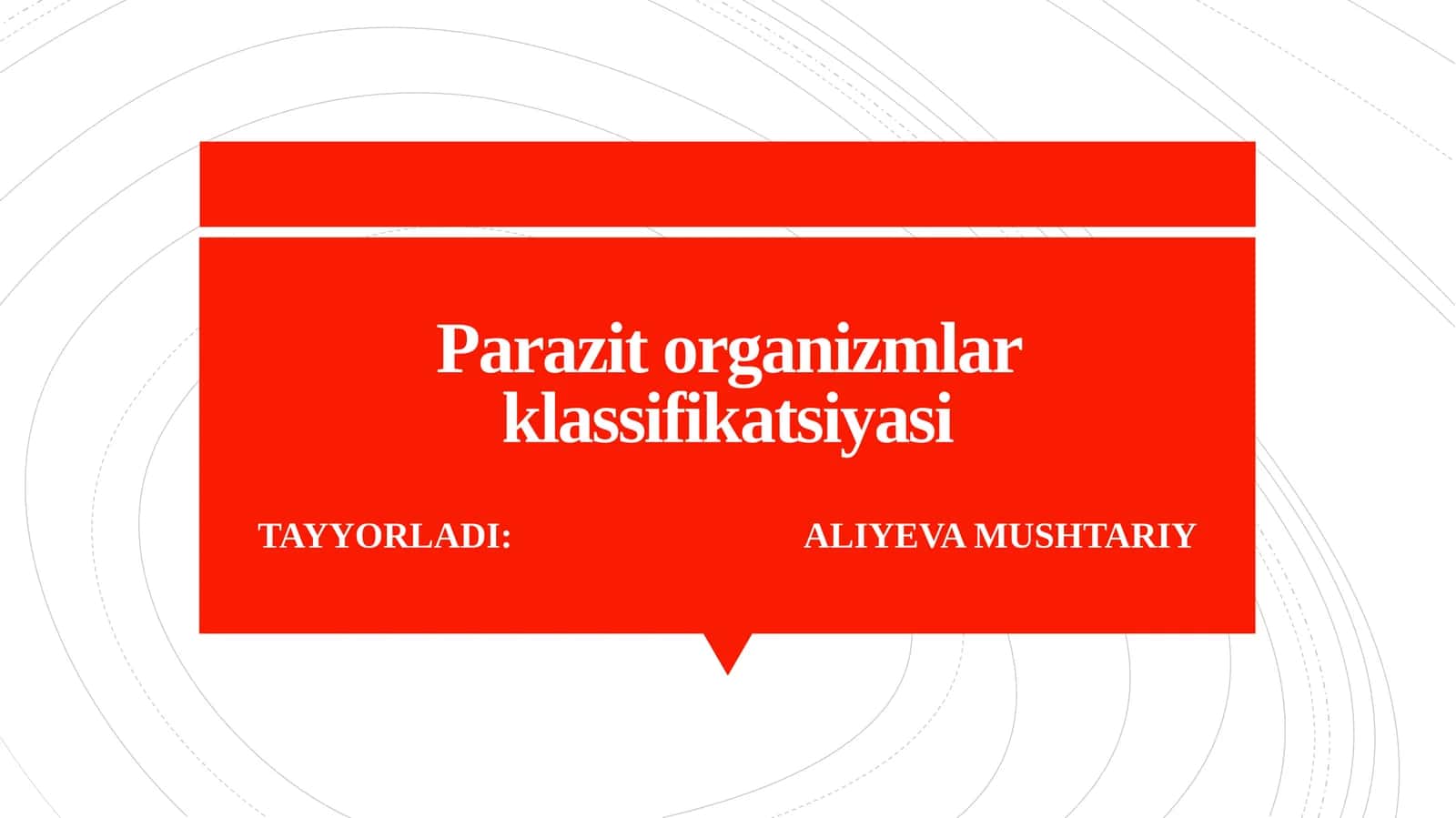Parazit organizmlar klassifikatsiyasi 1