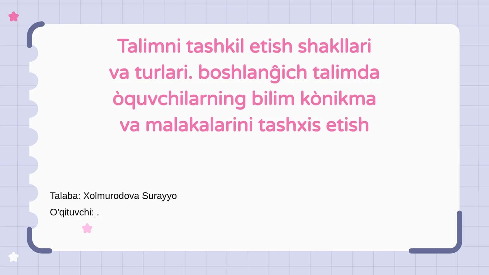 Talimni tashkil etish shakllari 1