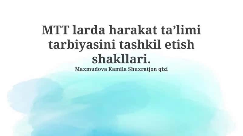 Jismoniy Tarbiya Mashgʻulotlari 1