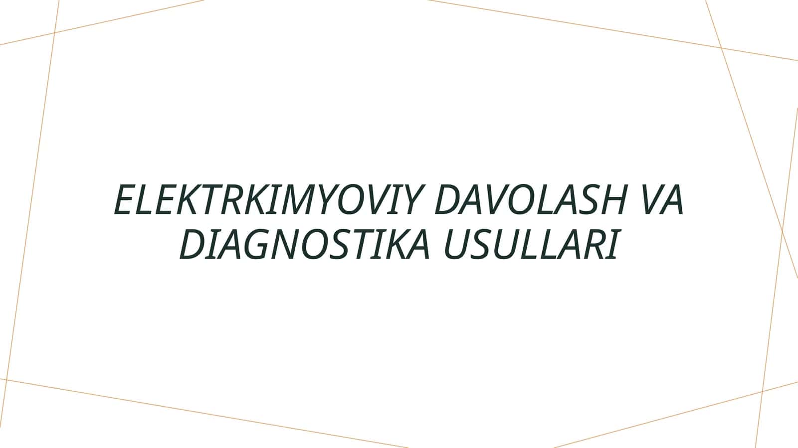 Elektrkimyoviy davolash va diagnostika usullari 1