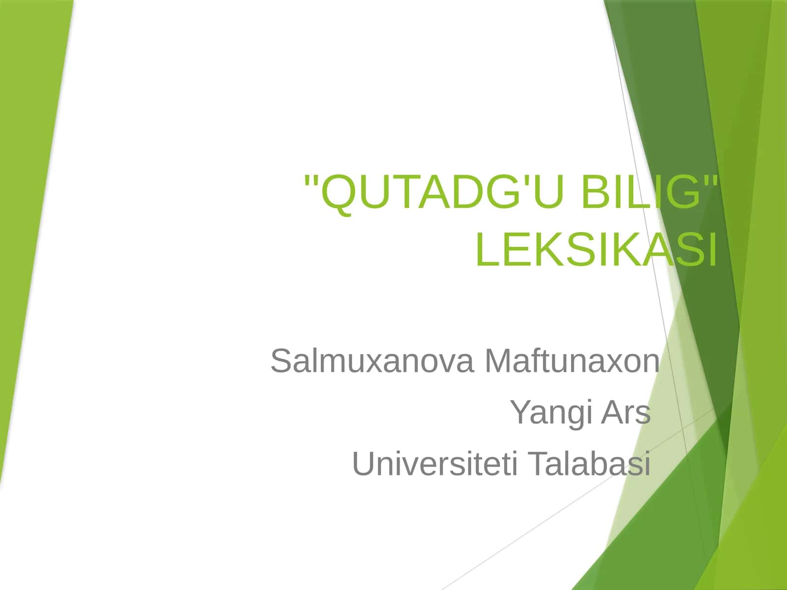 "Qutadg‘u Bilig" – Baxtga eltuvchi bilim 1