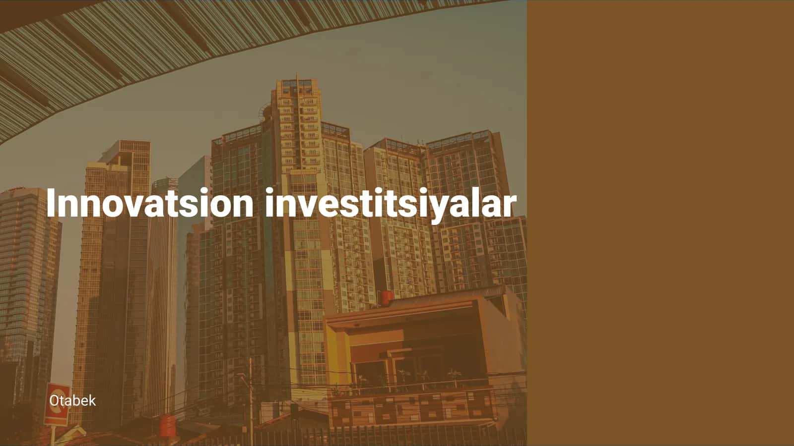 Innovatsion investitsiyalar 1