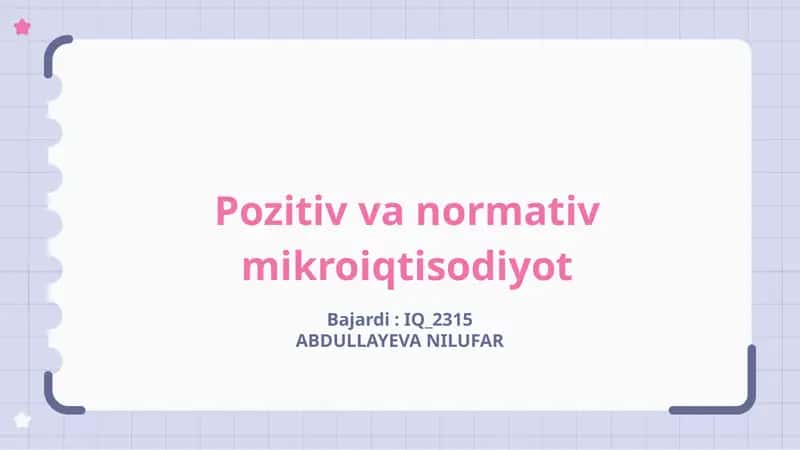 Mikroiqtisodiyotga kirish 1