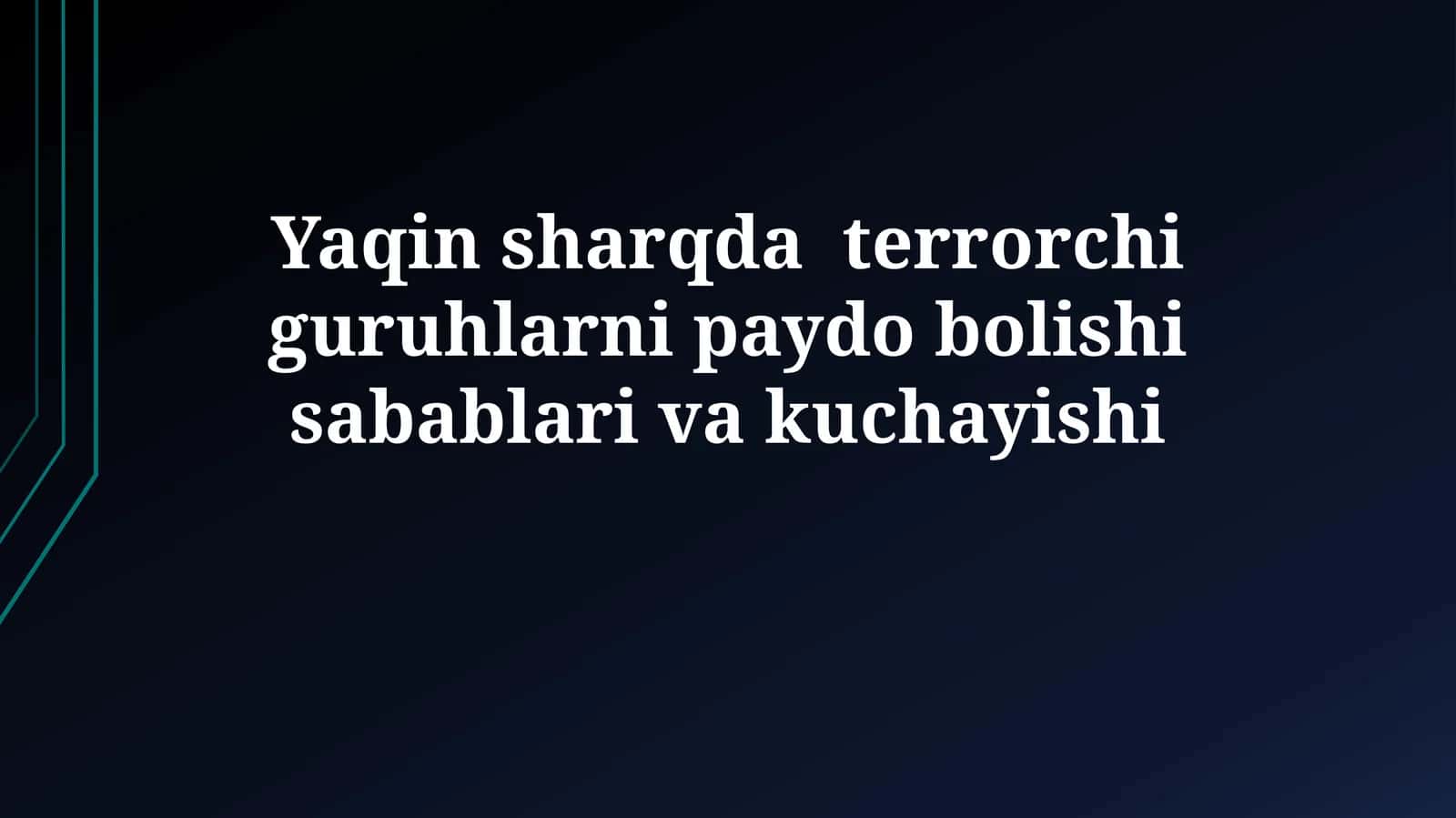 Terrorizmning ildizlari: Tarixiy va siyosiy omillar 1