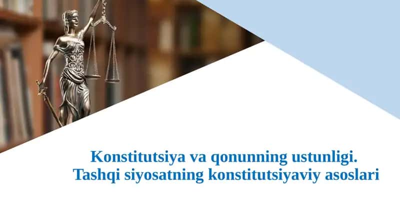 Konstitutsiya va qonunning ustunligi.  Tashqi siyosatning konstitutsiyaviy asoslari 1