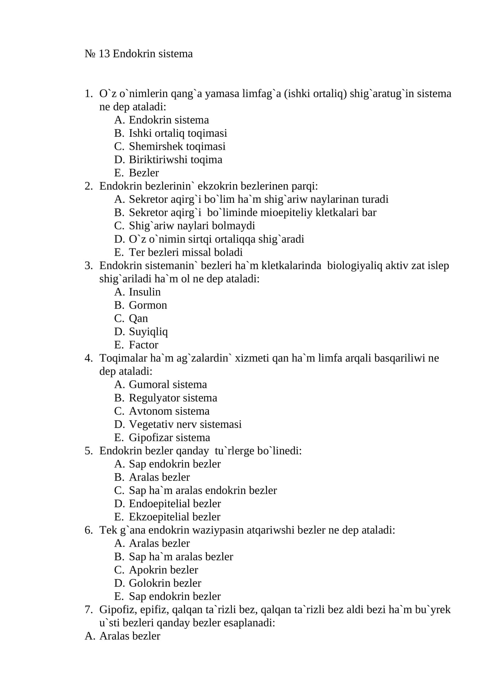 № 13 Endokrin sistema 1