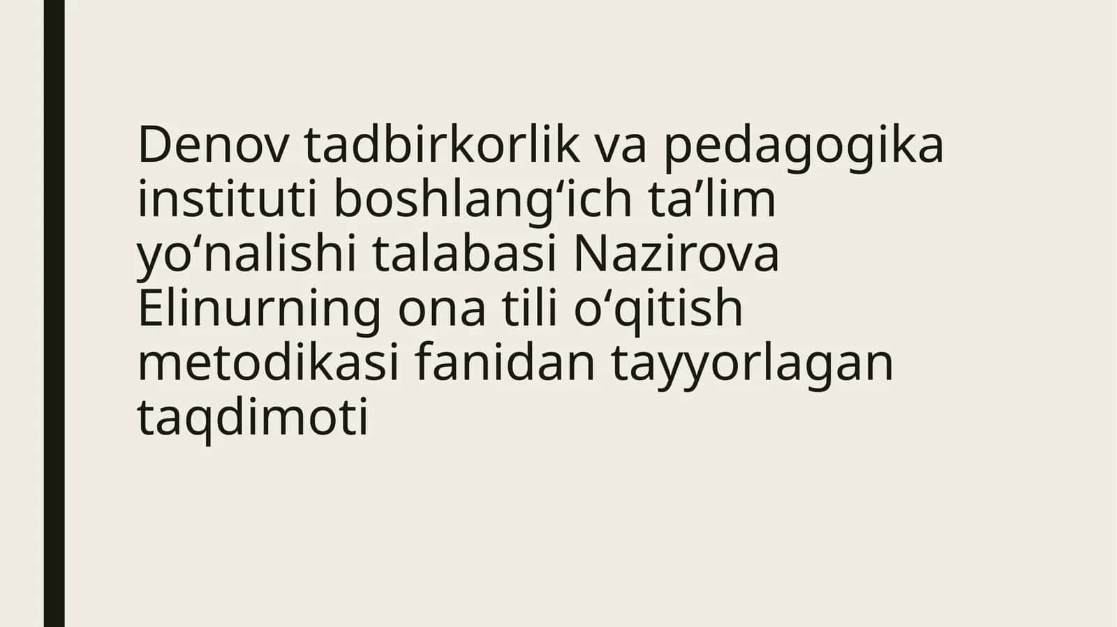 Boshlang'ich sinflarning o'qish darslari 1
