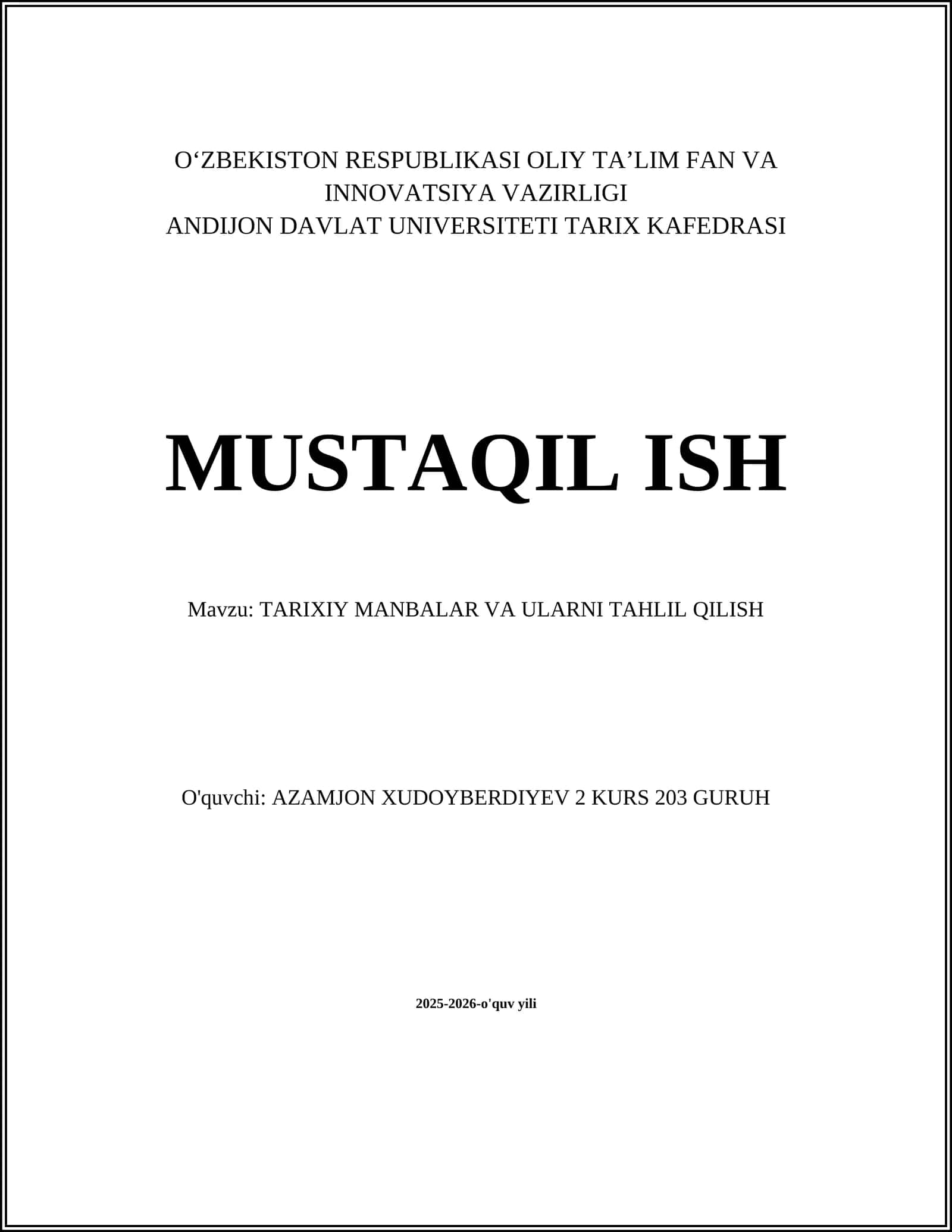 Yozma manbalar va ularni tasniflash 1