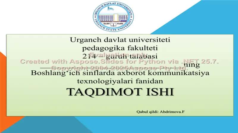 Word dasturida ishlashni tushuntirish: Boshlang’ich sinf o‘qituvchilarini me’yoriy hujjatlarini tayyorlashda Word dasturidan foydalanishni o‘rgatish 1