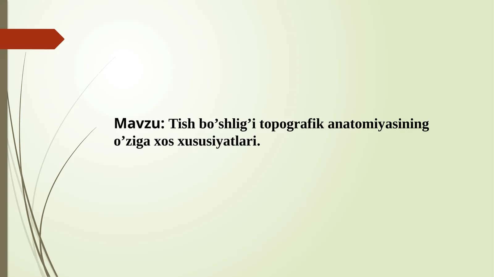 Tish bo’shlig’i topografik anatomiyasining o’ziga xos xususiyatlari 1