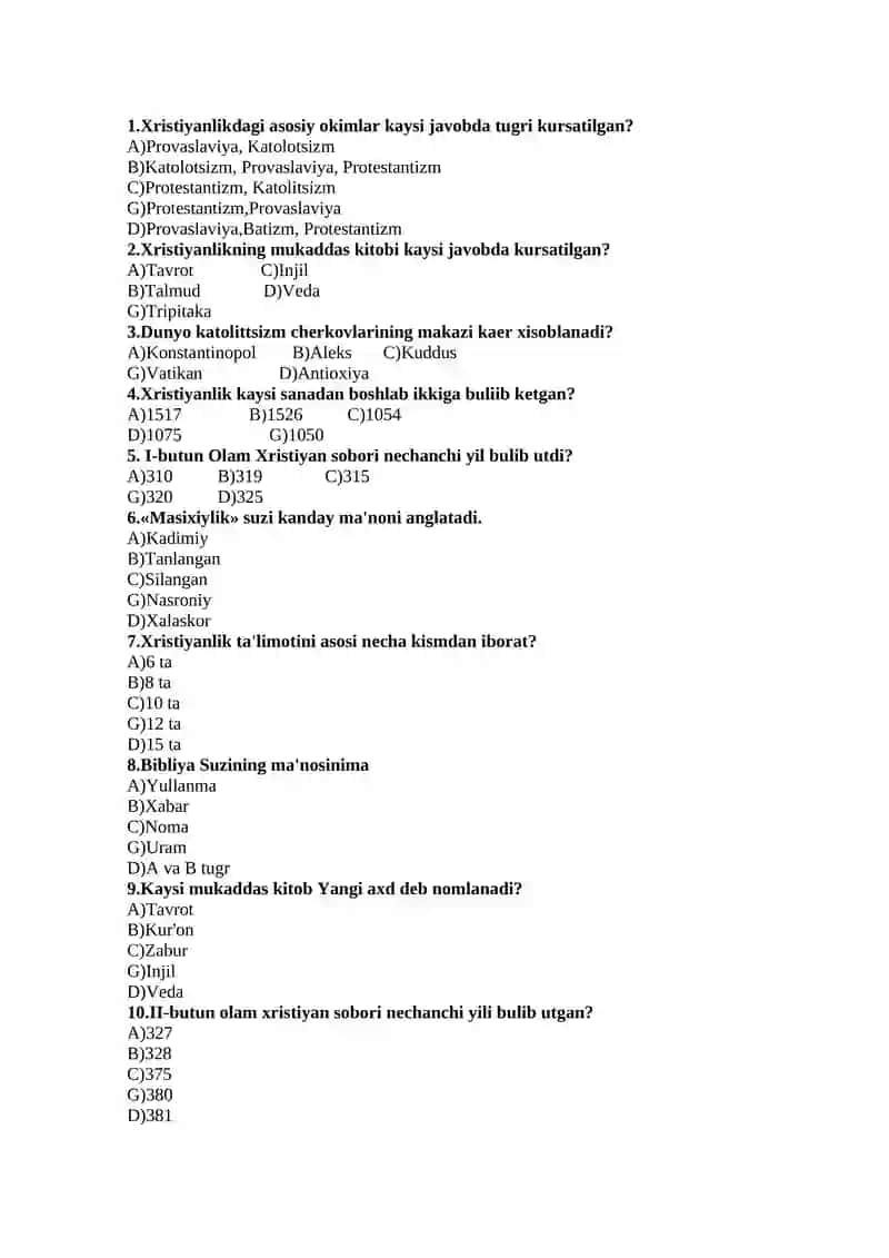 Xristiyanlikning asosiy okimlari
