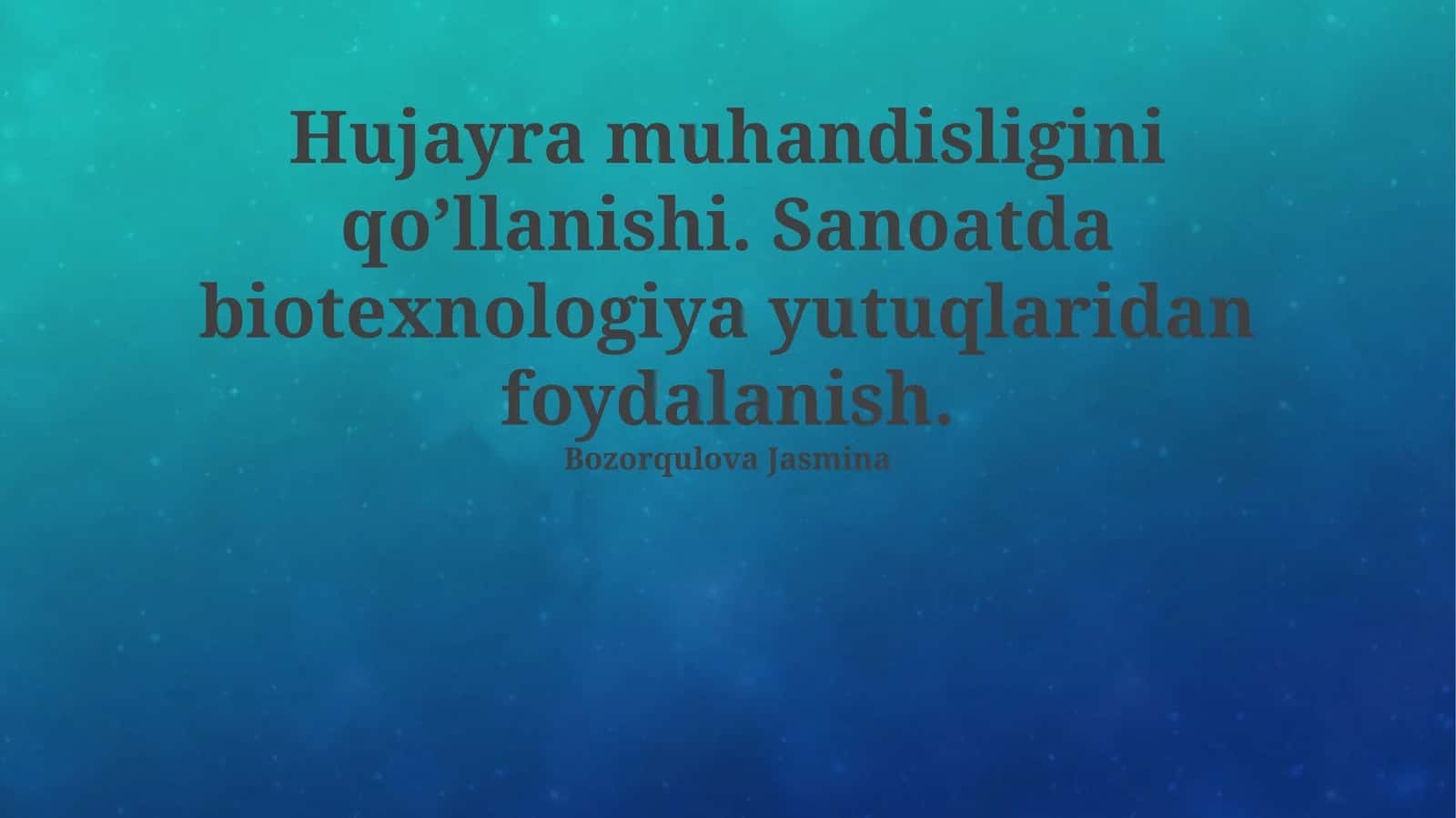 Hujayra muhandisligini qo’llanishi 1