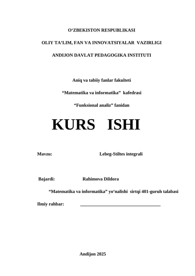 Lebeg-Stiltes integrali 1