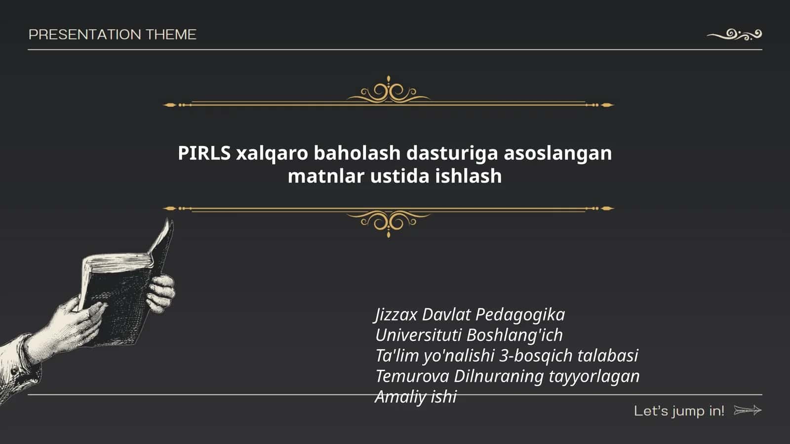 PIRLS xalqaro baholash dasturiga asoslangan matnlar ustida ishlash 1