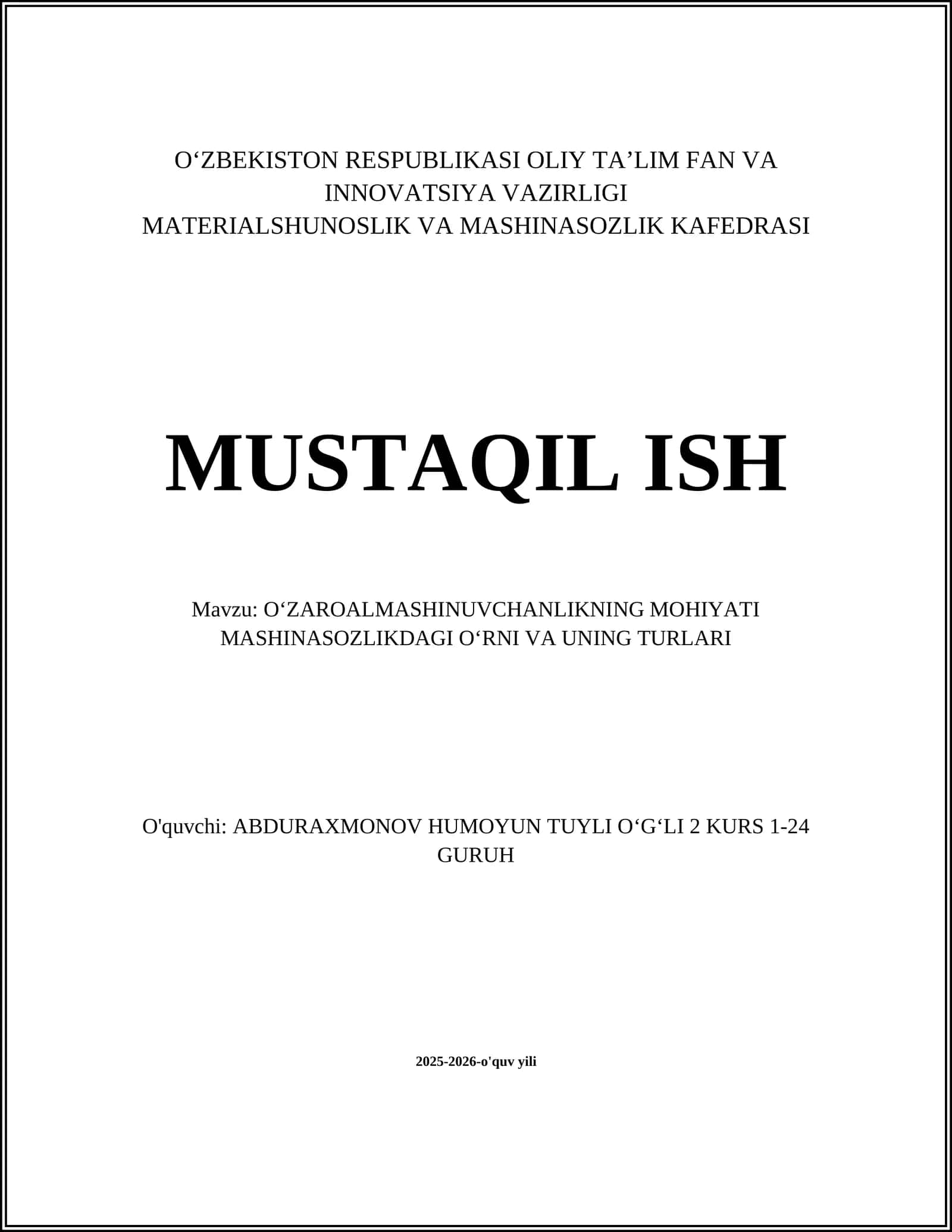 Oʻzaroalmashinuvchanlik tushunchasi va mohiyati 1