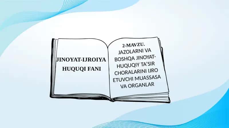 Jazolarni va boshqa jinoyat-huquqiy ta’sir choralarini ijro etuvchi muassasa va organlar 1