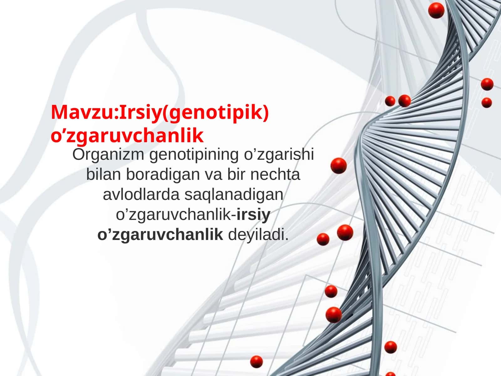 Irsiy(genotipik)o’zgaruvchanlik 1