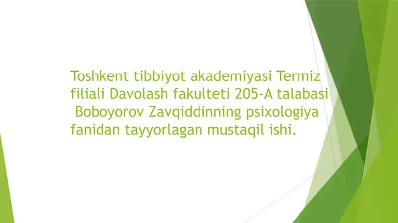 Psixologik salomatlik mezonlari 1