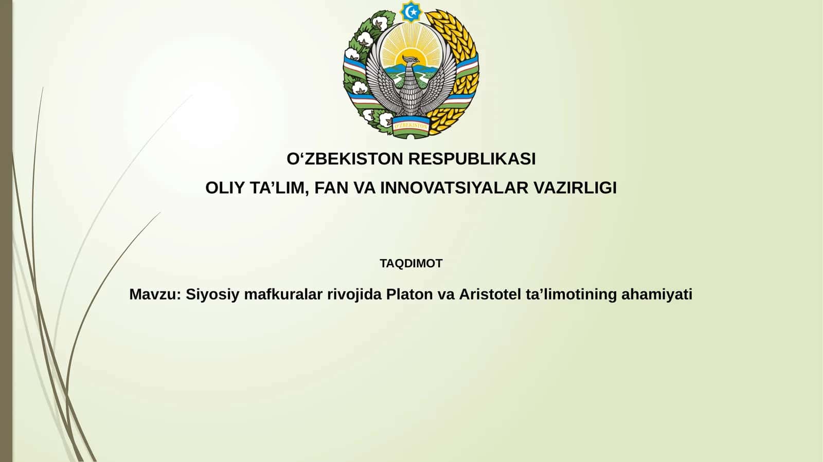 Siyosiy mafkuralar rivojida Platon va Aristoteltal’imotining ahamiyati 1