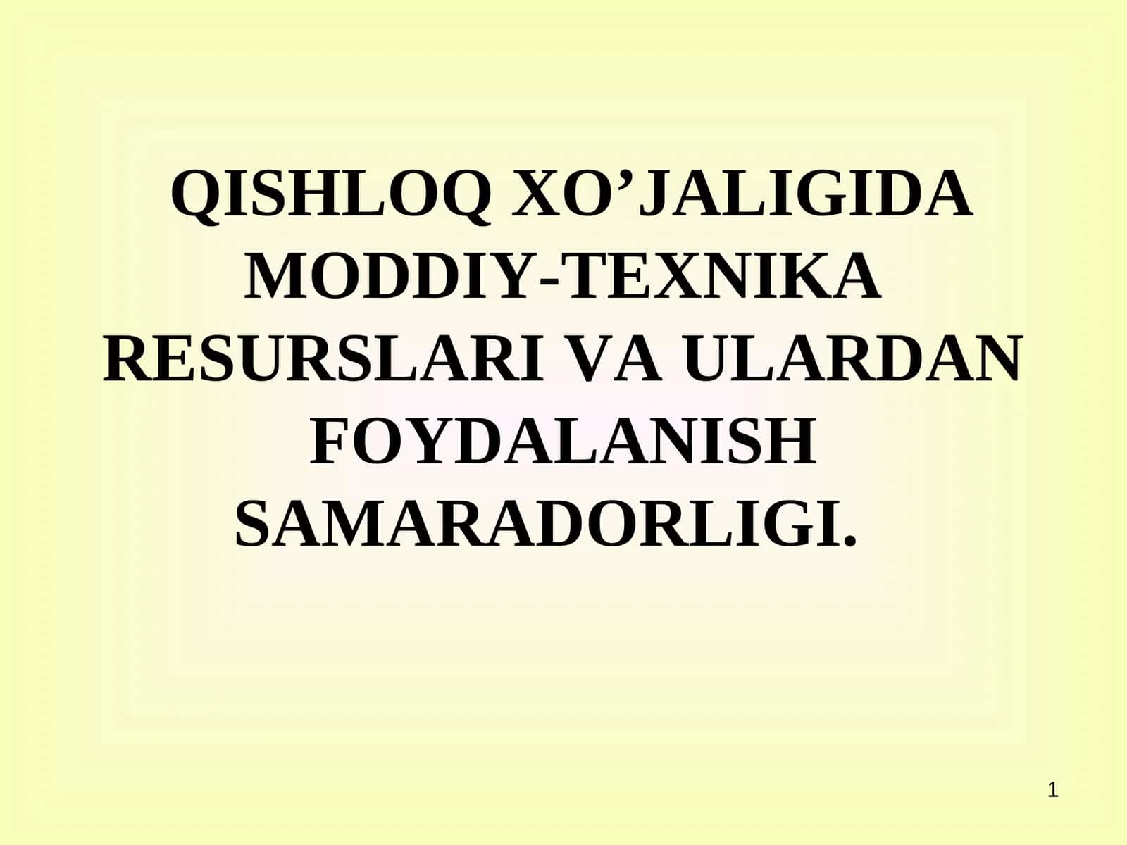 Moddiy-texnika resurslari 1
