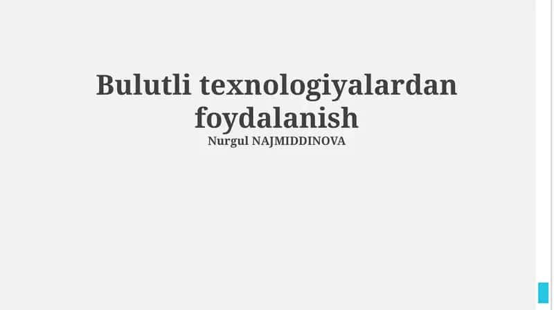 Bulut texnologiyalari: Asosiy tushunchalar va modellari 1