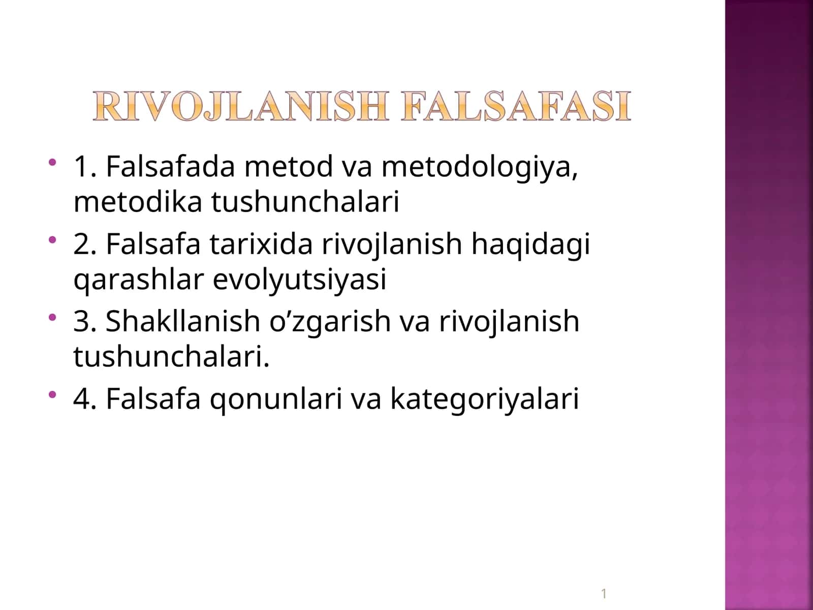 Falsafada metod va metodologiya, metodika tushunchalari 1