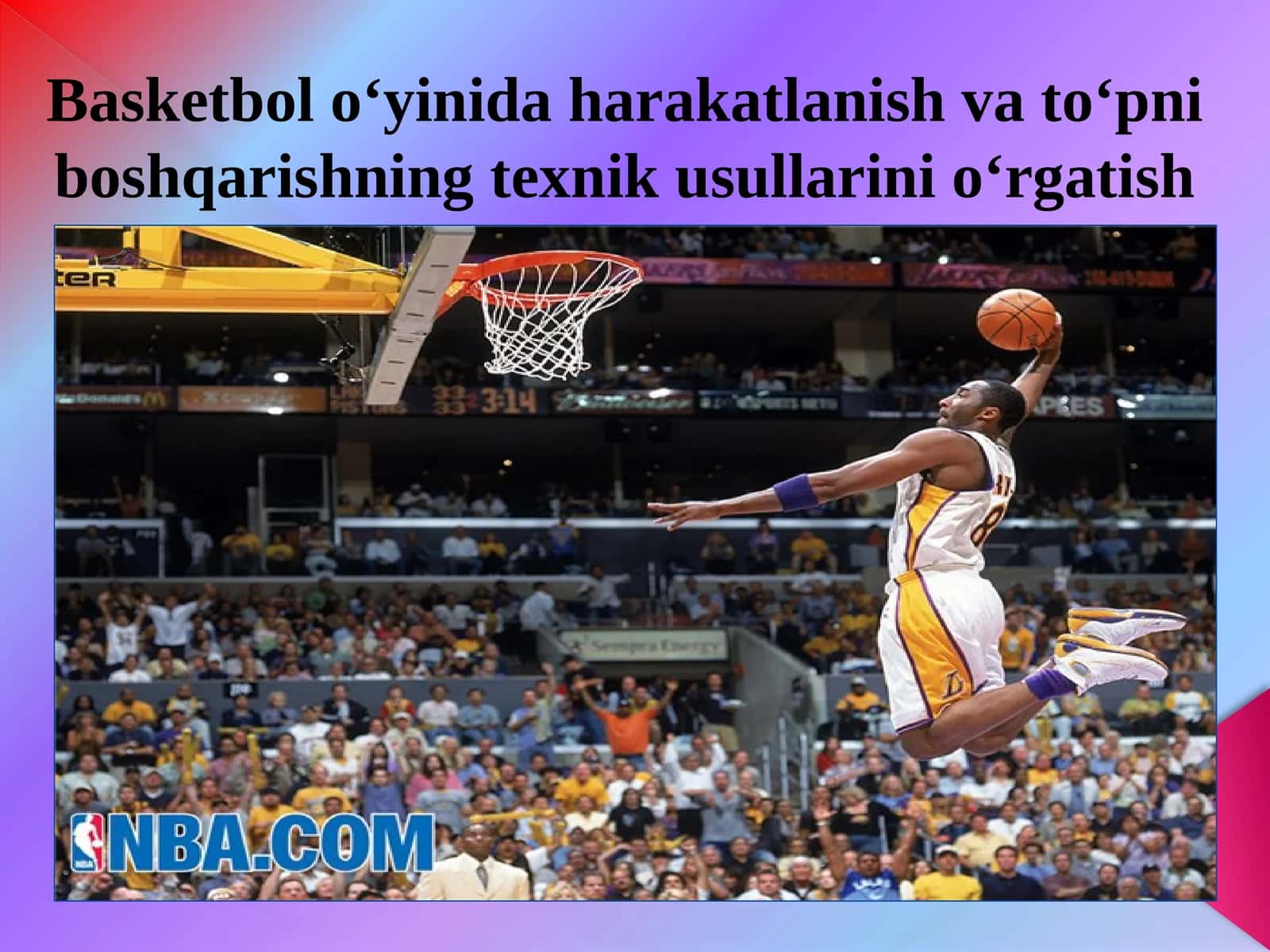 Basketbol o‘yinida harakatlanish va to‘p boshqarishning texnik usullarini o‘rgatish 1