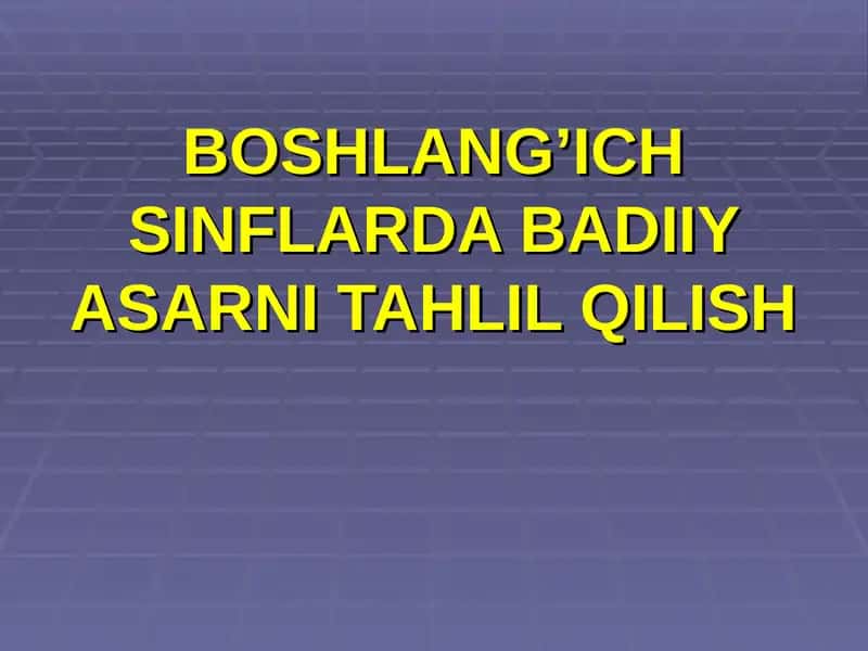 Badiiy Asarlar 1