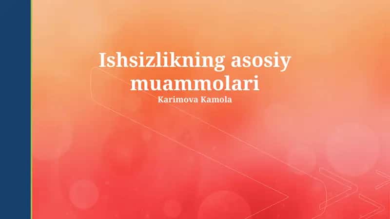 Ishsizlikning asosiy muammolari 1