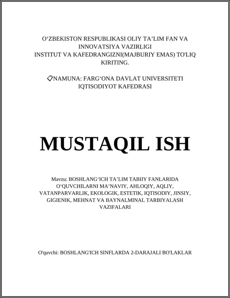 Boshlang‘ich ta’limda ma’naviy tarbiya asoslari 1