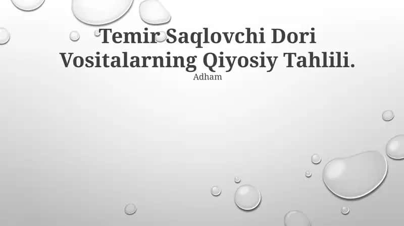 Temir Saqlovchi Dori Vositalarning Qiyosiy Tahlili 1