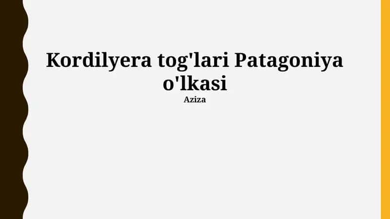 Patagoniya Kordilyera tog'lari 1
