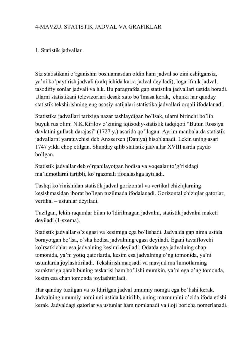 Statistik jadval va grafiklar 1